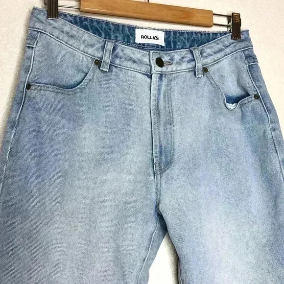 Rolla's High Rise Jeans Size 29 Light Wash Mid Rise Skinny Fit Tapered - Picture 5 of 9